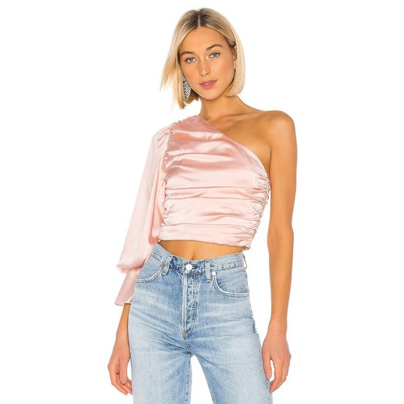 NWOT Retrofête Rylie Satin One Shoulder Top XS - Picture 1 of 3